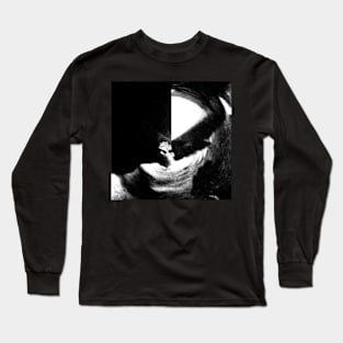 Portrait, digital collage, special processing. Weird and mystic. Man in room, do movement by hands. Time. Grayscale and bright. Long Sleeve T-Shirt